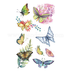 Adesivi per tatuaggi body art, adesivi di carta per tatuaggi temporanei rimovibili, modello di farfalla, 12x7.5cm