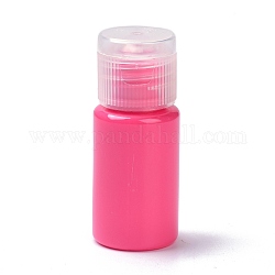 PET-Flaschen, nachfüllbare Flasche, Flaschen in Reisegröße mit Klappverschluss, für Hautpflege nachfüllbare Flasche, Kolumne, tief rosa, 2.3x5.6 cm, Bohrung: 13 mm, Kapazität: 10 ml (0.34 fl. oz)