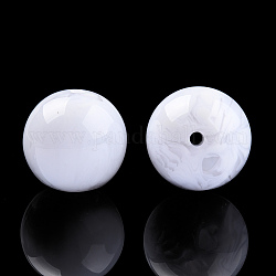 Harz perlen, Nachahmung Edelstein, Runde, creme-weiß, 20x19 mm, Bohrung: 2~2.4 mm