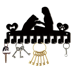 Железные настенные крючки вешалки, Декоративная полка-органайзер с 6 крючком, для сумки ключ для одежды шарф подвесной держатель, Женская модель, 155x270 мм