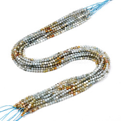 Un mélange naturel de pierres fines perles brins, perles rondes, facette, 3~3.5x3mm, Trou: 0.5mm, Environ 129~132 pcs/chapelet, 15.16''~15.55'' (38.5~39.5 cm)