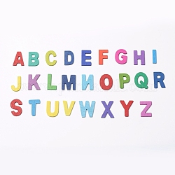 Conjunto de letras artesanales de madera, con bandeja de almacenamiento, para decoración del hogar y juguetes de aprendizaje para niños, incluyendo la letra a ~ z, color mezclado, 290x120mm