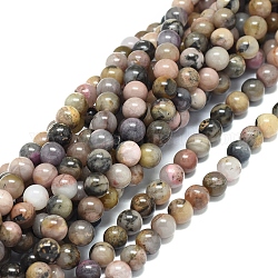 Chapelets de perles en rhodonite naturelle, ronde, 8mm, Trou: 1.2mm, Environ 47 pcs/chapelet, 15.16 pouce (38.5 cm)