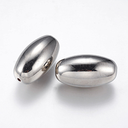 Ccb Kunststoff-Perlen, Oval, Platin Farbe, 38x20.5 mm, Bohrung: 2.5 mm
