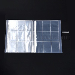 PVC透明収納バッグ  ジュエリー収納用  ジュエリーオーガナイザーポータブル  長方形  透明  29x22.3x2.9cm  288グリッド/セット
