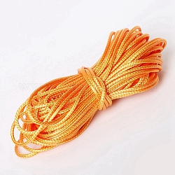 Вощеный шнур полиэстера, круглые, оранжевые, 1 мм, 15 м / пачка