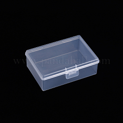 Polypropylene(PP) Bead Storage Container, Mini Storage Containers Boxes, with Hinged Lid, Rectangle, Clear, 9.7x6.7x3.3cm, Inner Size: 9.2x6.3cm
