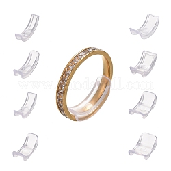 8Pcs 8 Sizes Plastic Invisible Ring Size Adjuster, Fit 1~10mm Width Rings, Clear, 18~20x4~11.5x3mm, 8pcs/set