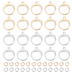Unicraftale 80pz 2 colori 304 risultati orecchino a monachella in acciaio inossidabile, con anelli orizzontali, 100 anello di salto aperto, oro & colore acciaio inossidabile, 14.5x12.5x2mm, Foro: 1.2 mm, 40 pz / colore