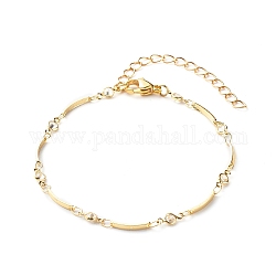 Bracciali a catena a maglie di zirconi chiari intarsiati in ottone, oro, 7-1/2 pollice (19 cm)