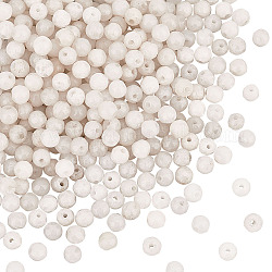 OLYCRAFT 440~450pcs 4mm Natural White Jade Beads Gemstone Round Loose Beads Undyed Round Stone Beads Spacer Beads for Bracelet Necklace Earrings DIY Jewelry Making Crafts