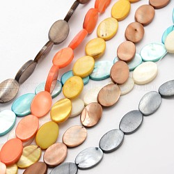 Tinti ovali naturali di acqua dolce shell perle fili, colore misto, 16x10x2mm, Foro: 1 mm, circa 26pcs/filo, 14.5 pollice