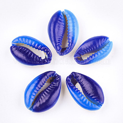 Набивные бусины из раковин каури, нет отверстий / незавершенного, королевский синий, 20~25x13~17x7~8 мм