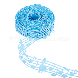 Polyesterband, mit Notenmuster, Wohnung, Deep-Sky-blau, 29 mm, ca. 10 Yards / Bündel