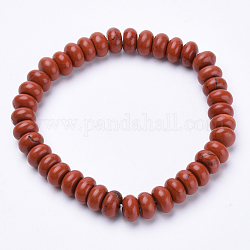 Natural Red Jasper Beaded Stretch Bracelets, Abacus, 2-1/4 inch~2-1/4 inch(56~58mm)