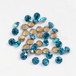 Parte posterior plateada grado a Diamante de imitación de cristal en punta, circón azul, 3.4~3.5mm, aproximamente 1440 unidades / bolsa
