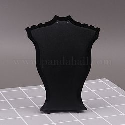 Plastic Slant Back Earring Necklace Display Stands, Bust Jewelry Rack for Necklace Earring Showing, Black, 45x60x123mm