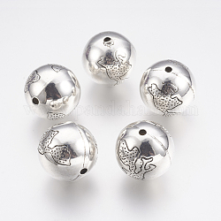 CCB пластиковые шарики, круглые, античное серебро, 21.5 мм, отверстие : 2.5 мм