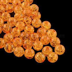 Transparent Crackle Acrylic Beads, Round, Goldenrod, 12mm, Hole: 2mm, about 528pcs/500g