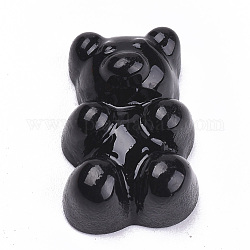 Кабошоны из смолы, медведь, чёрные, 17x12x7 мм