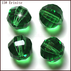 Abalorios de cristal austriaco de imitación, aaa grado, facetados, redondo, verde, 10mm, agujero: 0.9~1 mm
