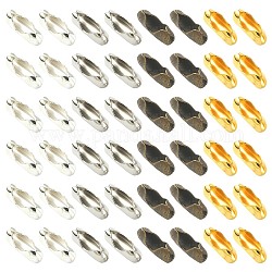 200 Stück 4 Farben Eisen-Kugelkettenverbinder, Mischfarbe, 9x3x3 mm, Passend für 2.4mm Kugelkette, 50 Stk. je Farbe