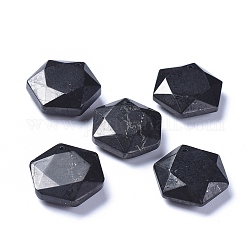 Pendentifs en shungite naturelle, hexagone, facette, 23x20x7.5mm, Trou: 1.2mm