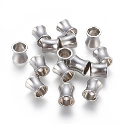201 Stainless Steel Large Hole Column Beads, Stainless Steel Color, 8x8mm, Hole: 6mm