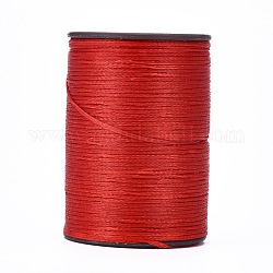 Ficelle de fil ciré plat, cordon micro macramé, pour la couture de cuir, rouge, 0.8mm, environ 109.36 yards (100 m)/rouleau