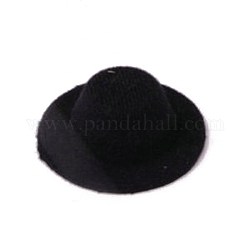 Chapeaux de poupée en tissu, accessoires de fabrication de poupée bricolage, noir, 58x20mm