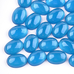 Cabujones de resina translúcida, oval, cielo azul profundo, 7.5~8x6x3mm