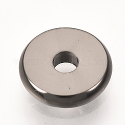 Latón entrepieza de abalorios, disco, gunmetal, 8x1.5mm, agujero: 2 mm