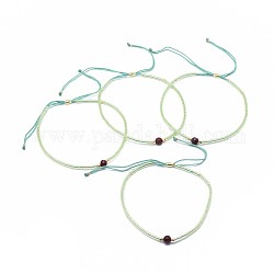 Регулируемые немагнитные браслеты из бисера, с нейлоновым шнуром и бисером / бисером хэйши, 4.3~7.95 см, 1.5 мм