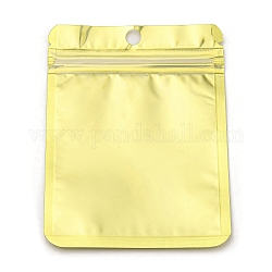 Sacchetti con chiusura zip yinyang per imballaggi in plastica, buste autosigillanti superiori, rettangolo, giallo, 11.9x8.9x0.24cm