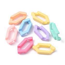 Kunststoffvernetzung Ringe, Quick Link-Anschluss, für die Herstellung von Bordsteinketten, Hexagon, Mischfarbe, 30x14.5x5 mm, Innendurchmesser: 18x6 mm
