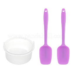 AHANDMAKER Reusable & Removable Waxing Pots, for Wax Heater Machine, with Non-Stick Silicone Baking T Shovel, Mixed Color, 3pcs