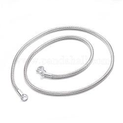 304 in acciaio inossidabile collane a catena serpente, con chiusure moschettone, colore argento placcato, 19.6 pollice (50 cm)
