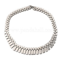304 Edelstahl bib Halsketten, mit Schnappverschluss Spangen, strukturiert, Edelstahl Farbe, 18.1 Zoll (46 cm)