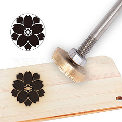 Stamping Embossing Soldering Brass with Stamp, for Cake/Wood, Floral Pattern, 30mm