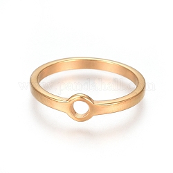 Ионное покрытие унисекс (ip) 304 кольцо на палец из нержавеющей стали, золотые, Размер 5~8, 15~18 мм
