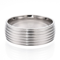 201 impostazioni per anelli scanalati in acciaio inossidabile, nucleo dell'anello vuoto per smalto, colore acciaio inossidabile, 8mm, formato 10, diametro interno: 20mm