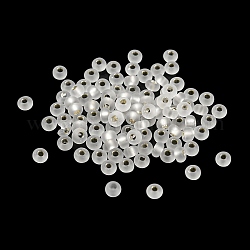 Perline di vetro foderate in argento smerigliato, foro rotondo, tondo, Gainsboro, 3x2mm, Foro: 1 mm, 787pcs/scatola