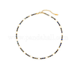 Natural Lapis Lazuli & Pearl Beaded Necklaces, 15.75 inch(40cm)