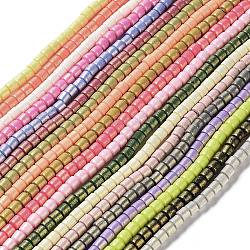 Spray Painted Handmade Polymer Clay Beads Strands, for DIY Jewelry Crafts Supplies, Column, Mixed Color, 6~6.5x6mm, Hole: 1.8mm, about 63~65pcs/strand, 15.43~15.87 inch(39.2~40.3cm)