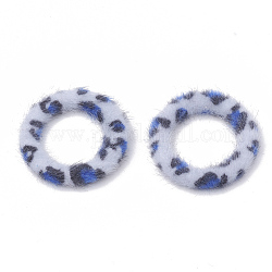 Kunstnerz Pelz bedeckt Verbindungsringe, mit Alu-Boden, Ring, Platin Farbe, hellblau, 35.5x5 mm