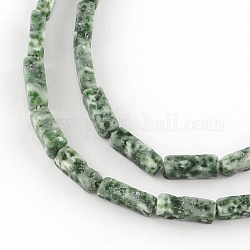 Quaders natürlichen grünen Fleck Edelstein Perle Stränge, 11~14x4~5x4~5 mm, Bohrung: 1 mm, ca. 29~31 Stk. / Strang, 15.3 Zoll