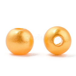 Perlas de imitación de plástico abs pintado con spray, redondo, naranja oscuro, 6x5.5mm, agujero: 1.8 mm, aproximamente 4540 unidades / 500 g