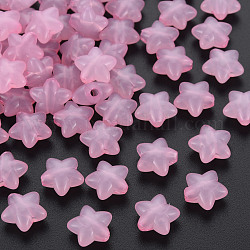 Abalorios de acrílico transparentes, jalea de imitación, estrella, rosa, 10x10.5x6mm, agujero: 1.6 mm, aproximamente 1690 unidades / 500 g