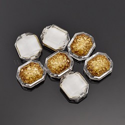 Genähte Taiwan Acrylperlen, Multi-Strang-Verbinder, Bekleidungszubehör, Rechteck, Kaffee, 13x11x6 mm, Bohrung: 1 mm