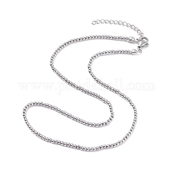 Collier rond en perles de verre pour femme, platine, 15.16 pouce (38.5 cm)
